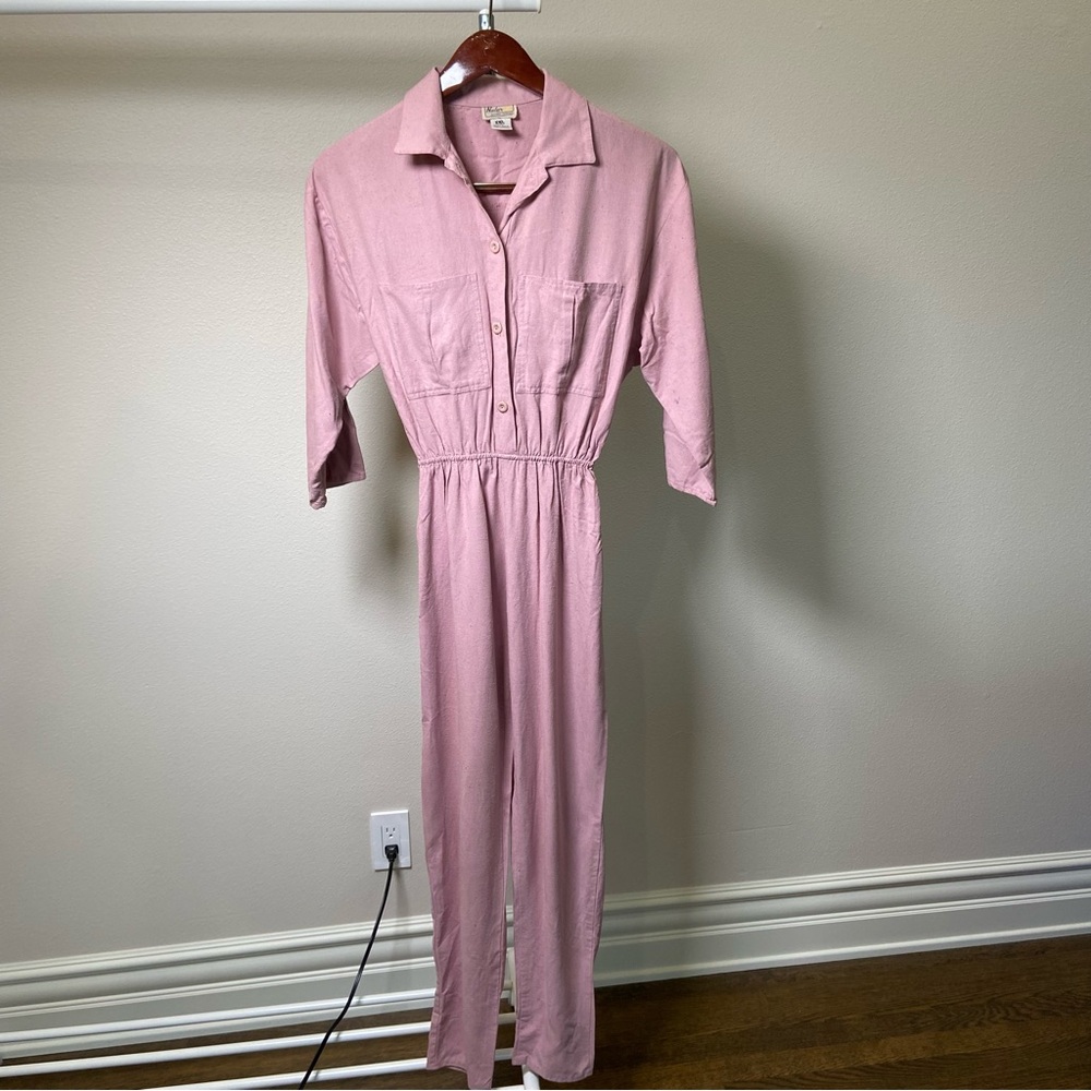 Vintage George Georgiou Naturelle Raw Silk Jumpsuit